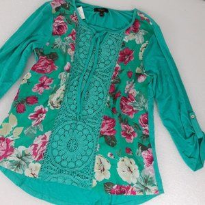 cotton top with lace overlay